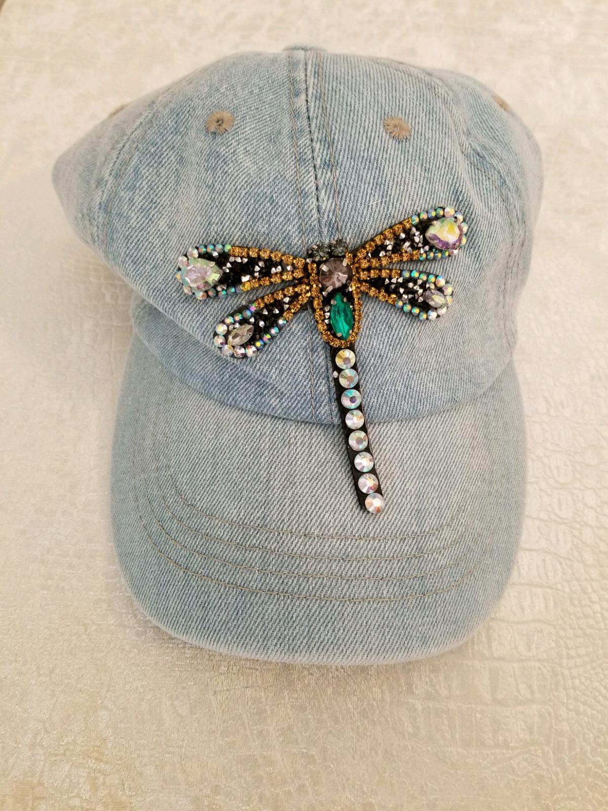 MULTICOLOR RHINESTONE DRAGONFLY CAP