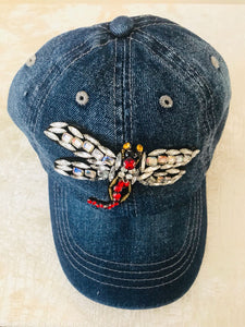 RHINESTONE DRAGONFLY CAP