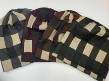 Oversized plaid beanie