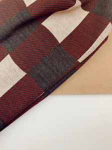 Oversized plaid beanie