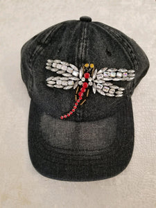RHINESTONE DRAGONFLY CAP