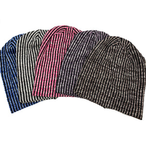 striped heather beanie